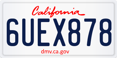 CA license plate 6UEX878