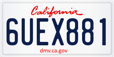 CA license plate 6UEX881