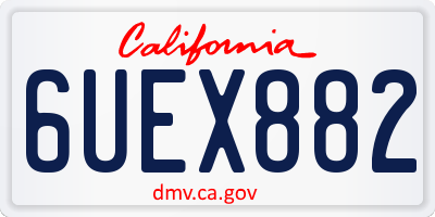 CA license plate 6UEX882