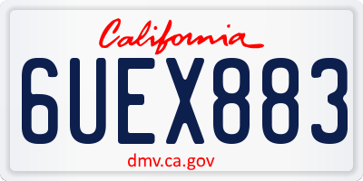CA license plate 6UEX883