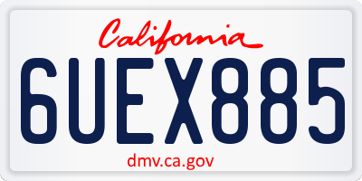 CA license plate 6UEX885