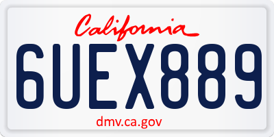 CA license plate 6UEX889