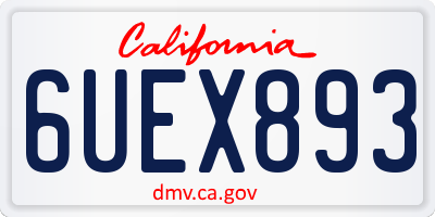 CA license plate 6UEX893