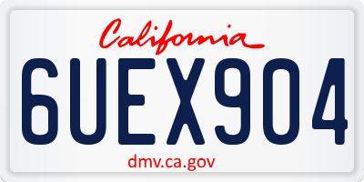 CA license plate 6UEX904