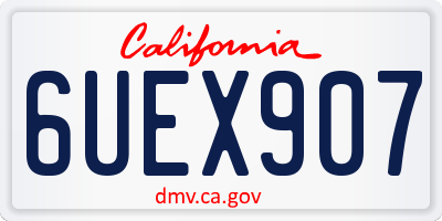 CA license plate 6UEX907