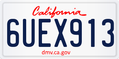 CA license plate 6UEX913