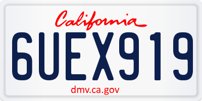 CA license plate 6UEX919