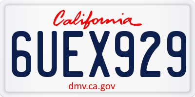 CA license plate 6UEX929