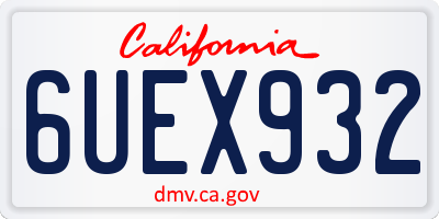 CA license plate 6UEX932