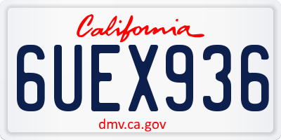 CA license plate 6UEX936