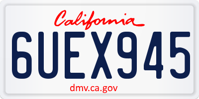CA license plate 6UEX945