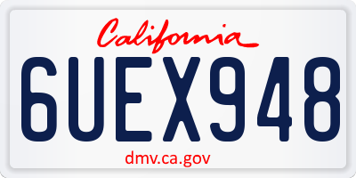 CA license plate 6UEX948