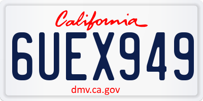 CA license plate 6UEX949