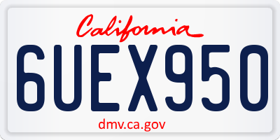CA license plate 6UEX950
