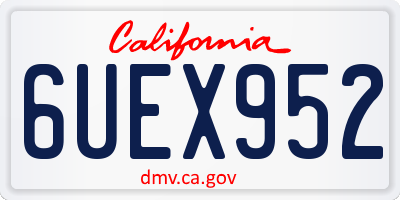 CA license plate 6UEX952