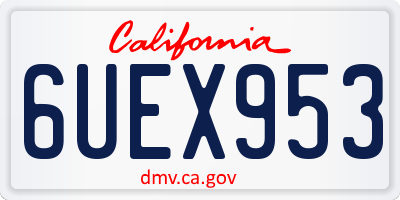 CA license plate 6UEX953