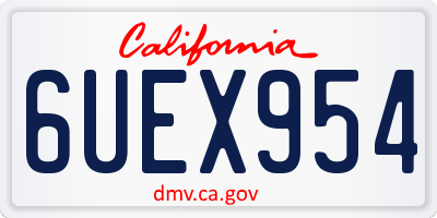 CA license plate 6UEX954