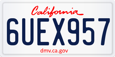 CA license plate 6UEX957