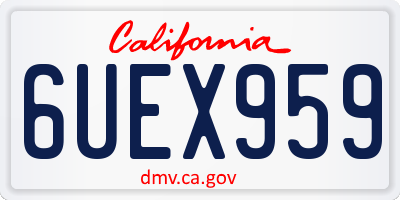 CA license plate 6UEX959