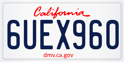 CA license plate 6UEX960