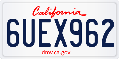 CA license plate 6UEX962