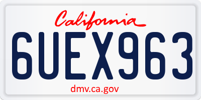 CA license plate 6UEX963
