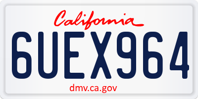 CA license plate 6UEX964