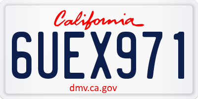 CA license plate 6UEX971