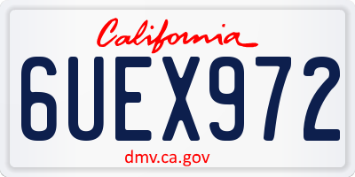 CA license plate 6UEX972