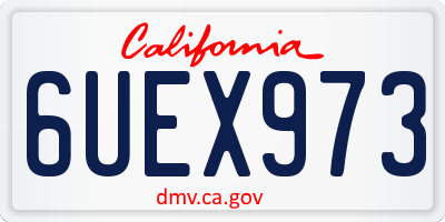 CA license plate 6UEX973