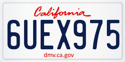 CA license plate 6UEX975