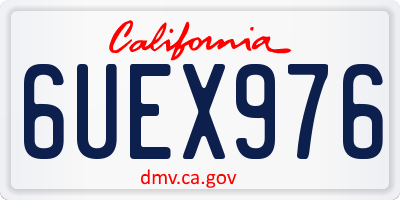 CA license plate 6UEX976