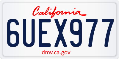 CA license plate 6UEX977