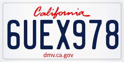 CA license plate 6UEX978