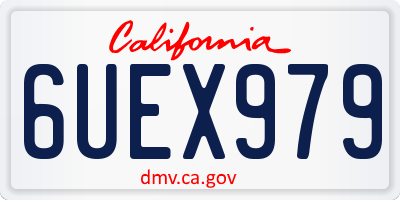 CA license plate 6UEX979