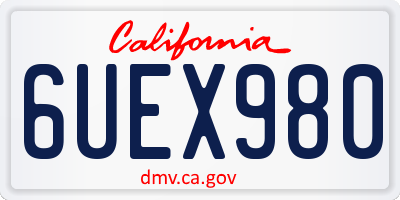 CA license plate 6UEX980