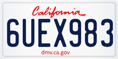 CA license plate 6UEX983