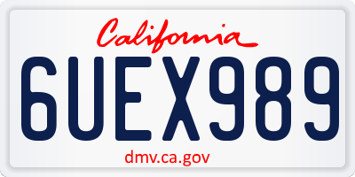 CA license plate 6UEX989