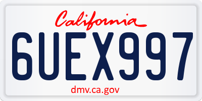 CA license plate 6UEX997