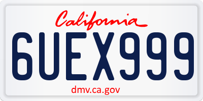 CA license plate 6UEX999