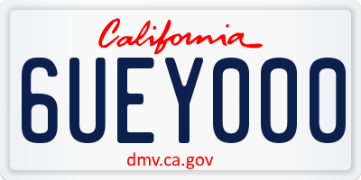 CA license plate 6UEY000