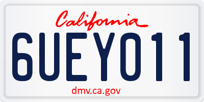 CA license plate 6UEY011