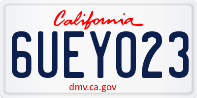 CA license plate 6UEY023