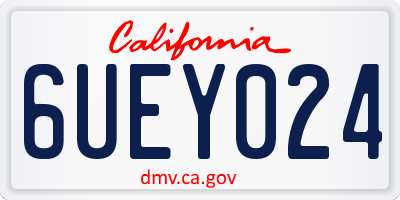 CA license plate 6UEY024