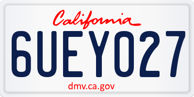 CA license plate 6UEY027