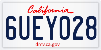 CA license plate 6UEY028