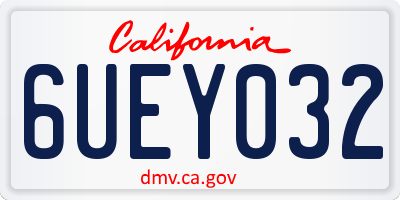 CA license plate 6UEY032