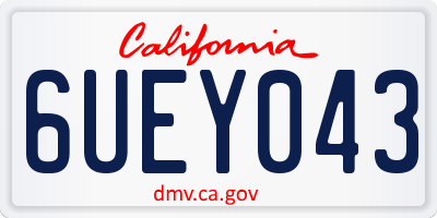 CA license plate 6UEY043