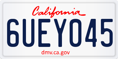 CA license plate 6UEY045