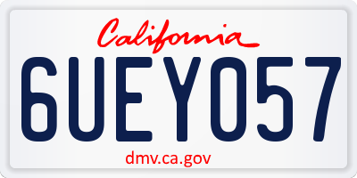 CA license plate 6UEY057